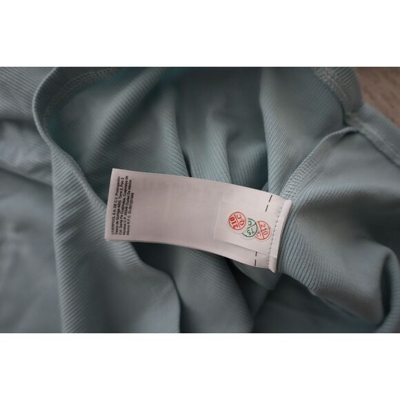 Athleta 415567-06 Women Sz M Seafoam Green Signature Rib Square Neck L/S Top - Picture 4 of 5